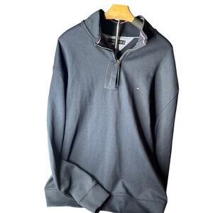 NWT Tommy Hilfiger xl Essential qurter zip pullover soft cotton blend